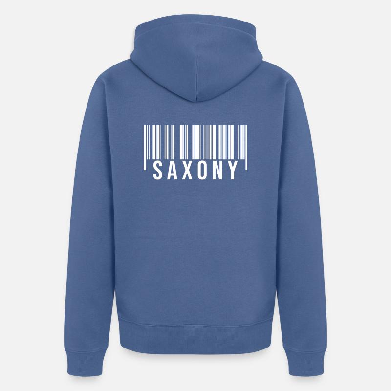Code à barres de Saxe - Veste à capuche bio Premium Unisexe - bleu pigeon