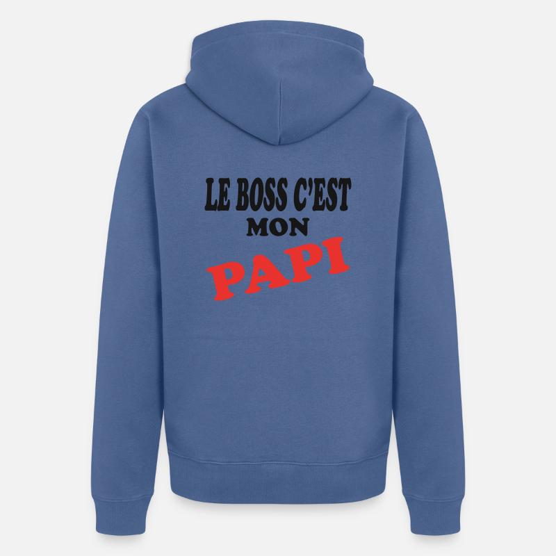 Papi - Veste à capuche bio Premium Unisexe - bleu pigeon