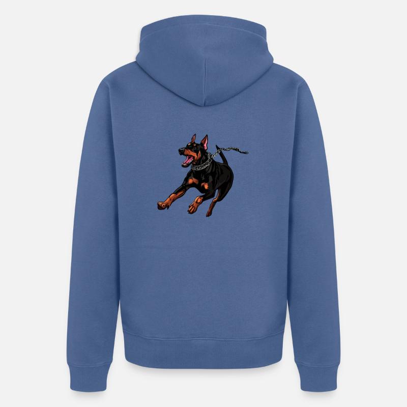 DOBERMAN TSHIRT - Veste à capuche bio Premium Unisexe - bleu pigeon