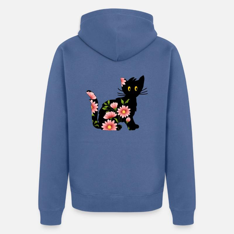 Chat - Veste à capuche bio Premium Unisexe - bleu pigeon