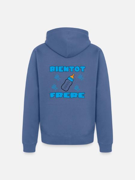 SOON BROTHER - Unisex Premium Organic Zip Hoodie - stone blue