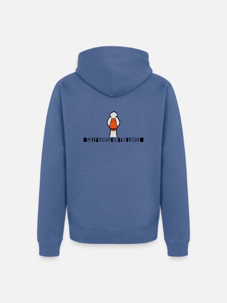 goose on the loose - Unisex Premium Organic Zip Hoodie - stone blue