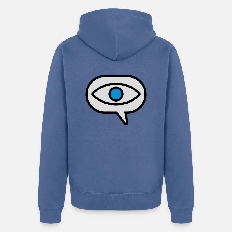 Eye Seeing Comic Speech Bubble - Veste à capuche bio Premium Unisexe - bleu pigeon