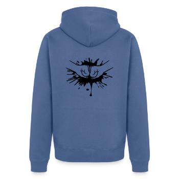 Paint Splash Drops 2 Bro Fist Fists Friends Team - Unisex Premium Organic Zip Hoodie - stone blue - Back - Nico (187cm)