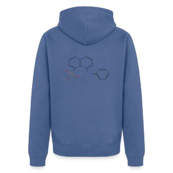 Lipase Molecule - Colored Structural Formula - Unisex Premium Organic Zip Hoodie - stone blue - Back - Nico (187cm)