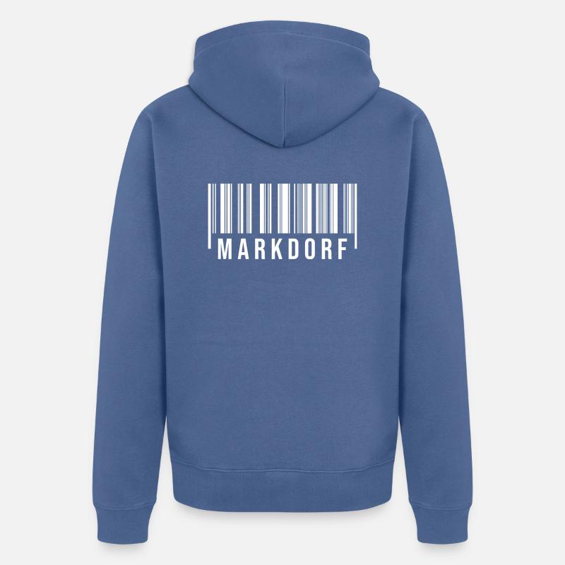 Schwabe Strichcode Markdorf - Unisex Premium Bio Zip Hoodie - Taubenblau