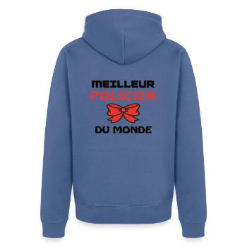 MEILLEUR POLICIER DU MONDE - Veste à capuche bio Premium Unisexe - bleu pigeon - Dos - Nico (187cm)