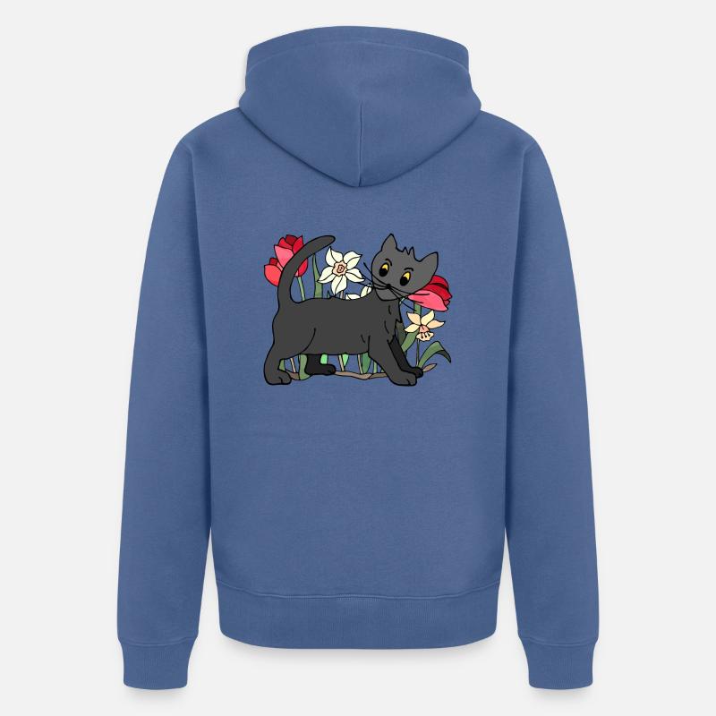 Chat - Veste à capuche bio Premium Unisexe - bleu pigeon