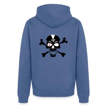 Kopf des Schädels Crane os hermine auge - Unisex Premium Bio Zip Hoodie - Taubenblau - Hinten - Nico (187cm)