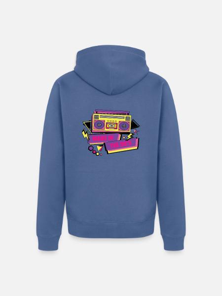 1990iger Sprüche 90s Geschenksidee - Unisex Premium Bio Zip Hoodie - Taubenblau