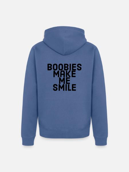 Boobies make me smile - Unisex Premium Organic Zip Hoodie - stone blue