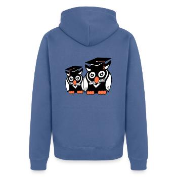 2 Équipe d’étudiants du Owls Graduation College Abitur - Veste à capuche bio Premium Unisexe - bleu pigeon - Dos - Nico (187cm)