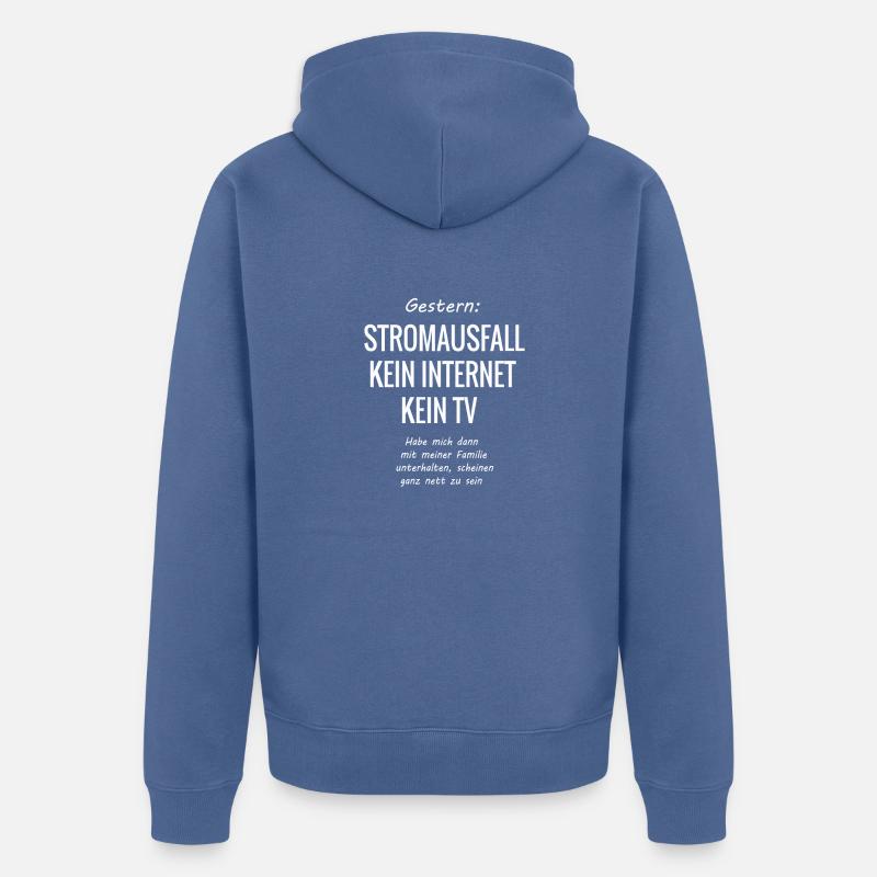 NERD - Stromausfall - Unisex Premium Bio Zip Hoodie - Taubenblau
