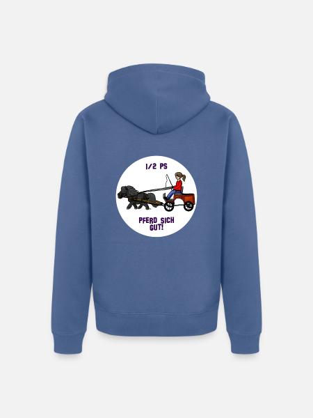 Pferd sich gut - Unisex Premium Bio Zip Hoodie - Taubenblau