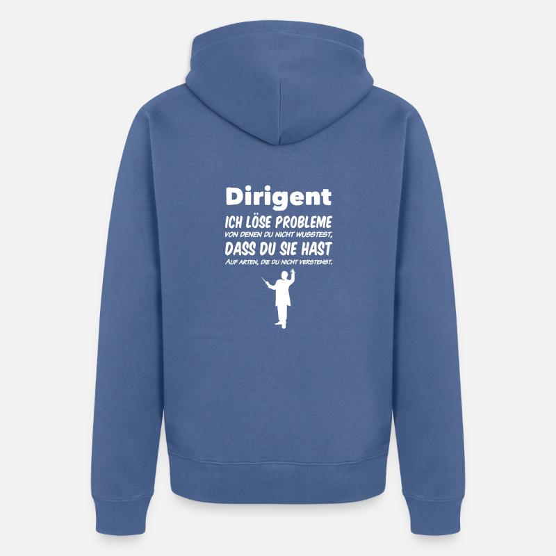 Dirigent Ich löse Problem - Unisex Premium Bio Zip Hoodie - Taubenblau