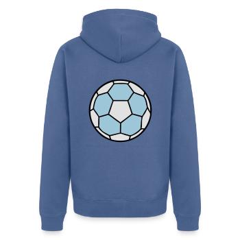 ballon de handball - Veste à capuche bio Premium Unisexe - bleu pigeon - Dos - Nico (187cm)