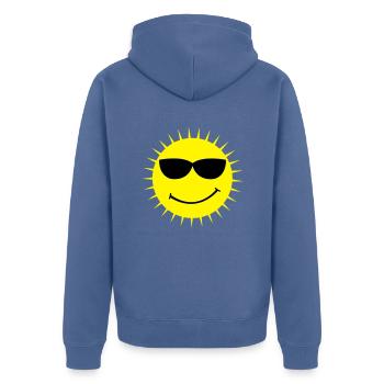sun - Veste à capuche bio Premium Unisexe - bleu pigeon - Dos - Nico (187cm)