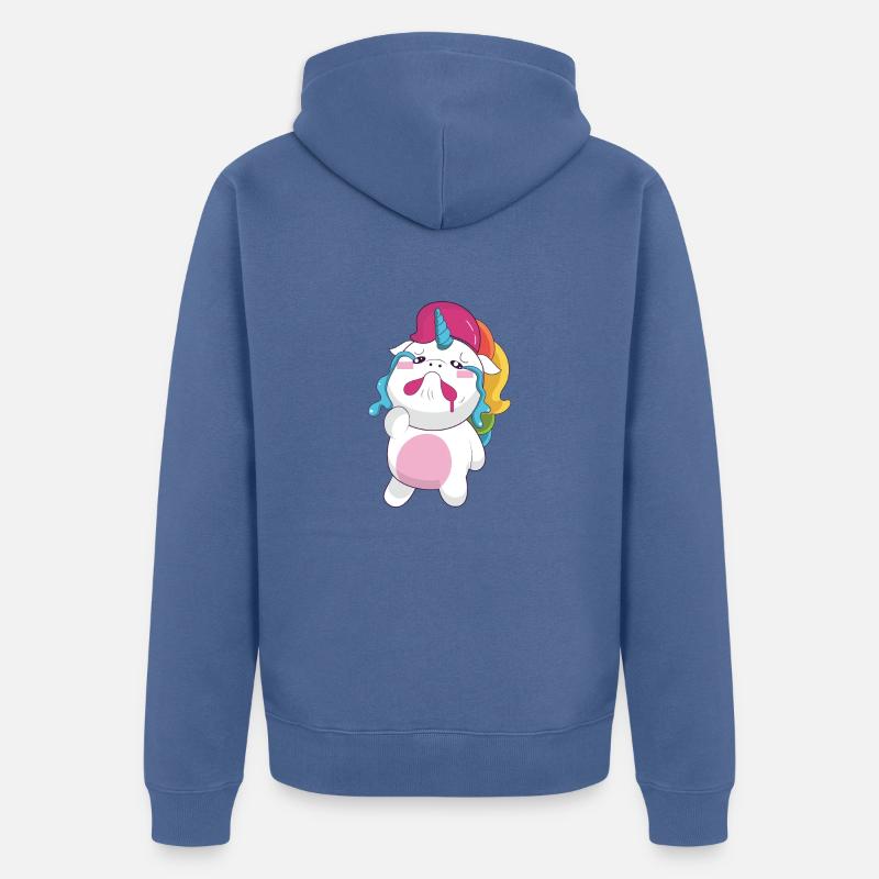 CRYING UNICORN - Veste à capuche bio Premium Unisexe - bleu pigeon