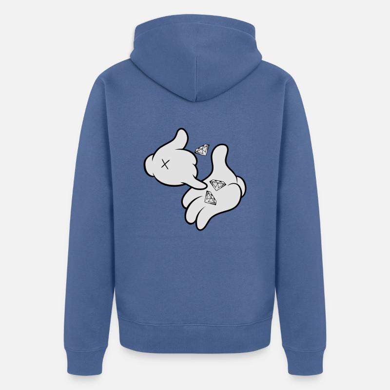 Comic Hands Diamonds - Unisex Premium Bio Zip Hoodie - Taubenblau