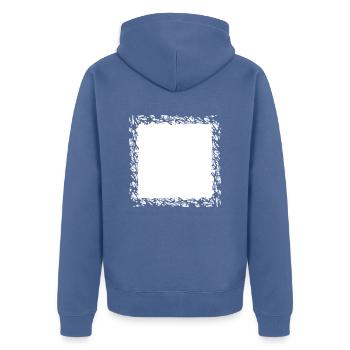 splitter zerbrochen umrandung rahmen kratzer risse - Unisex Premium Bio Zip Hoodie - Taubenblau - Hinten - Nico (187cm)