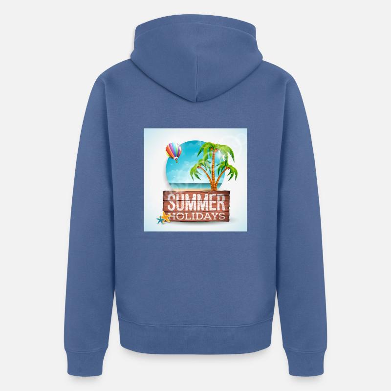 Vacances d'été Vacances d'été Vacances - Veste à capuche bio Premium Unisexe - bleu pigeon