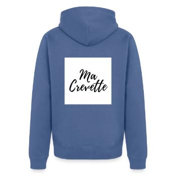 MA CREVETTE - Veste à capuche bio Premium Unisexe - bleu pigeon - Dos - Nico (187cm)
