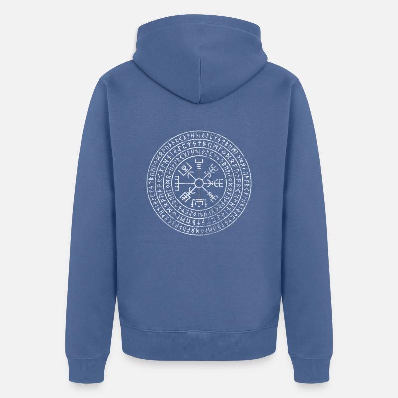 Vegvísir - Veste à capuche bio Premium Unisexe - bleu pigeon