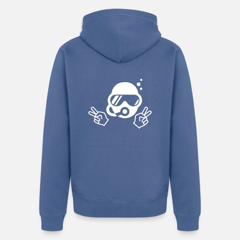 Diving Dive plonger - Veste à capuche bio Premium Unisexe - bleu pigeon