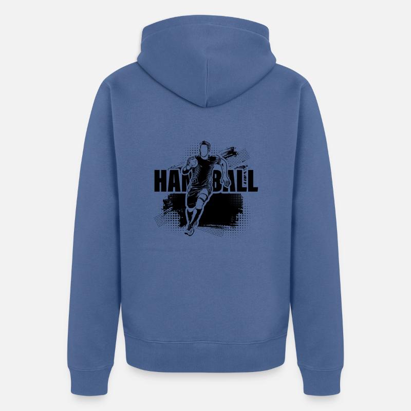 Handballeur dribbleur - Veste à capuche bio Premium Unisexe - bleu pigeon