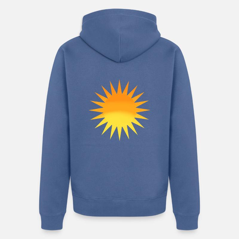 soleil dessin - Veste à capuche bio Premium Unisexe - bleu pigeon