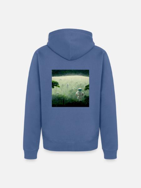 Lonely Voyager 004 - Unisex Premium Bio Zip Hoodie - Taubenblau