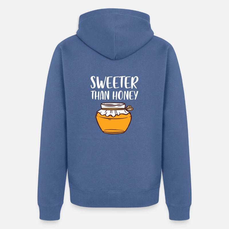 Plus sucré que le miel - Veste à capuche bio Premium Unisexe - bleu pigeon