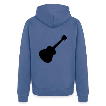 Silhouette Gitarrist Gitarre spielen - Unisex Premium Bio Zip Hoodie - Taubenblau - Hinten - Nico (187cm)