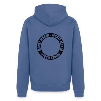 Ring Money Maker Dollar - Veste à capuche bio Premium Unisexe - bleu pigeon - Dos - Nico (187cm)