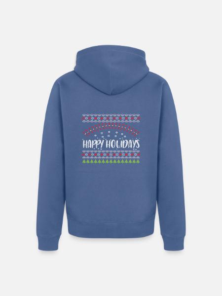 Happy Holidays - Unisex Premium Bio Zip Hoodie - Taubenblau