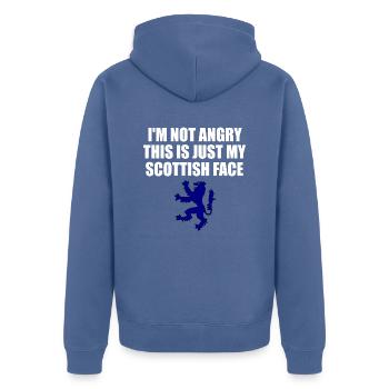 scottish - Unisex Premium Organic Zip Hoodie - stone blue - Back - Nico (187cm)
