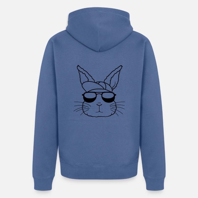 Sonnenbrille Capy Hase Cool - Unisex Premium Bio Zip Hoodie - Taubenblau