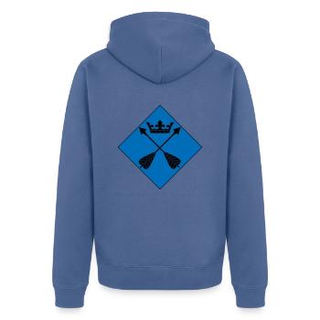 Dalécarlie - Veste à capuche bio Premium Unisexe - bleu pigeon - Dos - Nico (187cm)