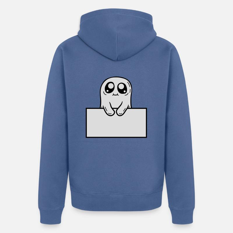 Ghost Shows Shield Cartoon - Veste à capuche bio Premium Unisexe - bleu pigeon