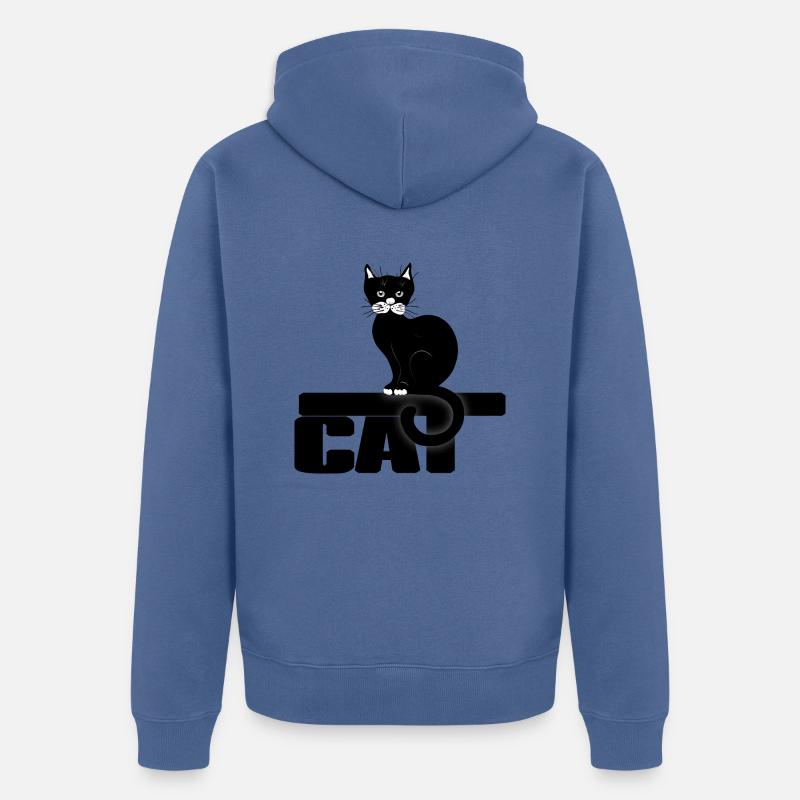 Chat - Veste à capuche bio Premium Unisexe - bleu pigeon