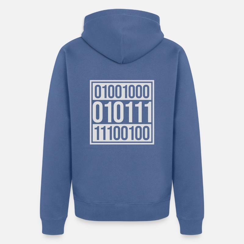 Binär Code Programm Sprache - Unisex Premium Bio Zip Hoodie - Taubenblau