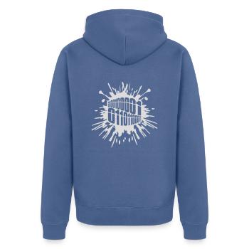 Binary Code Program Language - Unisex Premium Organic Zip Hoodie - stone blue - Back - Nico (187cm)