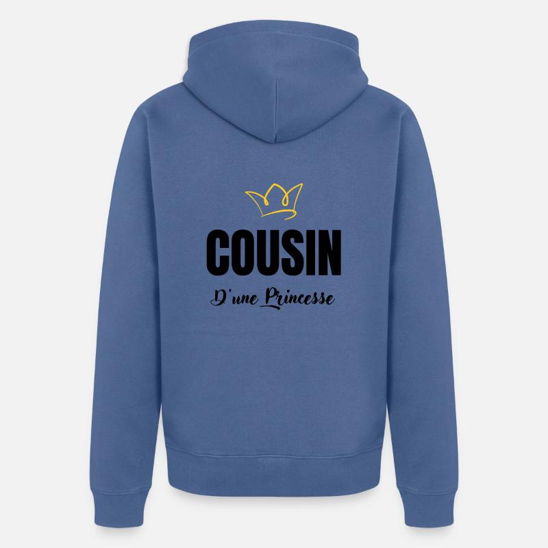 cousin d'une princesse - Veste à capuche bio Premium Unisexe - bleu pigeon