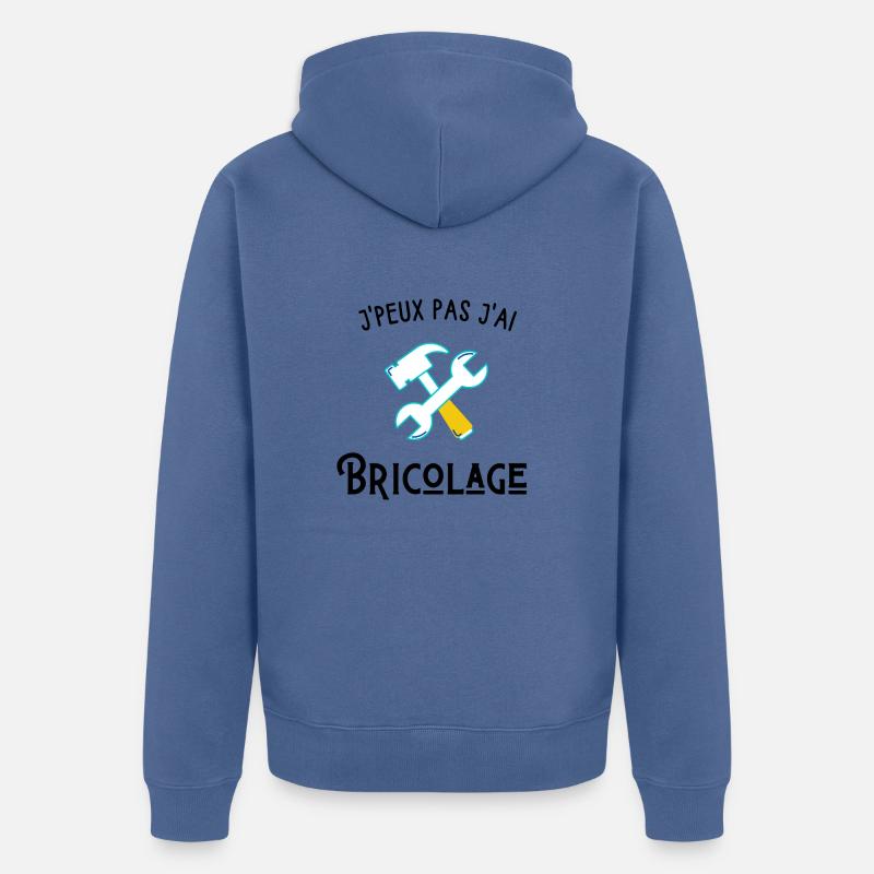 je peux pas j'ai bricolage - Veste à capuche bio Premium Unisexe - bleu pigeon