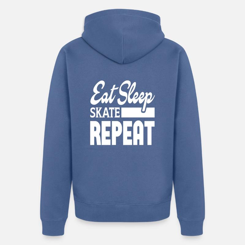 Manger Sommeil Skate Répéter - Veste à capuche bio Premium Unisexe - bleu pigeon