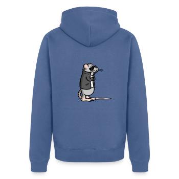 Rodent without a cause. - Unisex Premium Organic Zip Hoodie - stone blue - Back - Nico (187cm)