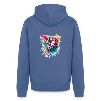 Lion - Veste à capuche bio Premium Unisexe - bleu pigeon - Dos - Nico (187cm)