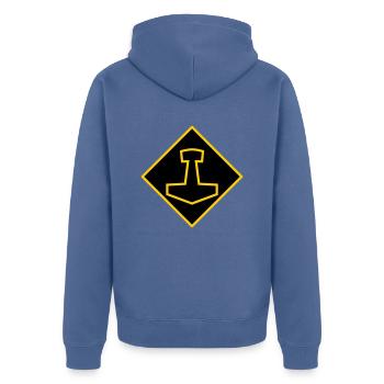 Mjölnir - Veste à capuche bio Premium Unisexe - bleu pigeon - Dos - Nico (187cm)