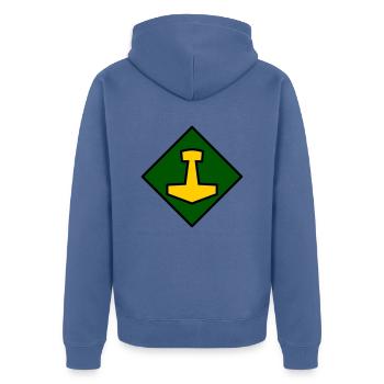 Mjölnir - Veste à capuche bio Premium Unisexe - bleu pigeon - Dos - Nico (187cm)