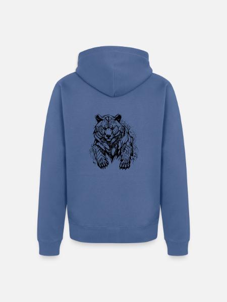 Cyber Sigilism Bär Tattoo Design - Unisex Premium Bio Zip Hoodie - Taubenblau